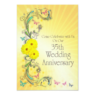  35th  Wedding  Anniversary  Invitations Announcements 