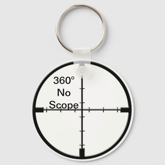 360 No Scope Video Game Joke FPS keychain (Front)