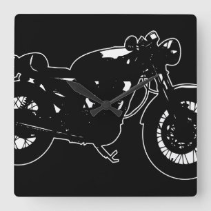 361 Cafe Racer Square Wall Clock