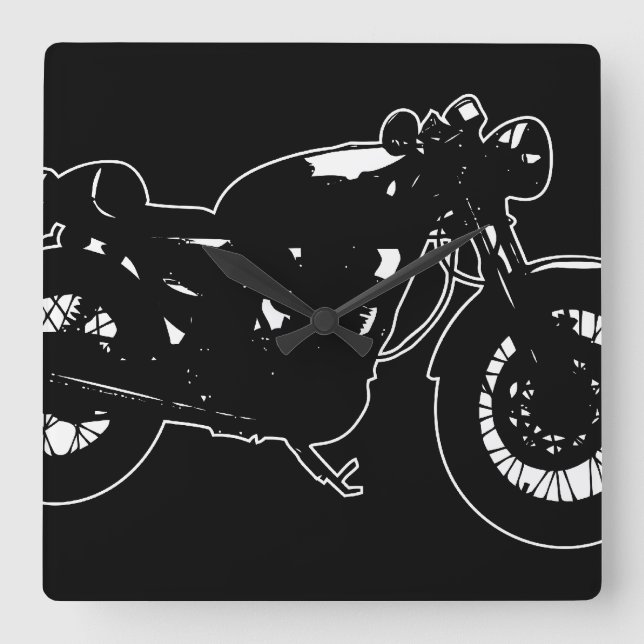 361 Cafe Racer Square Wall Clock (Front)