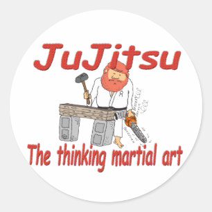 363 JuJitsu thinking martial art cartoon Classic Round Sticker