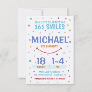 365 Smiles Invitation 1st Birthday