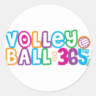 365 Volleyball Classic Round Sticker