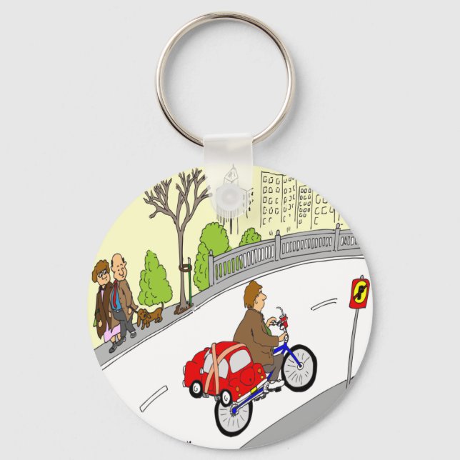 368 smart car bike rack cartoon key ring (Front)