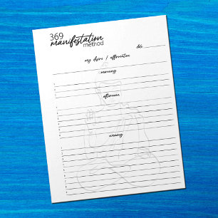 369 Manifestation Method, Law of attraction Notepad