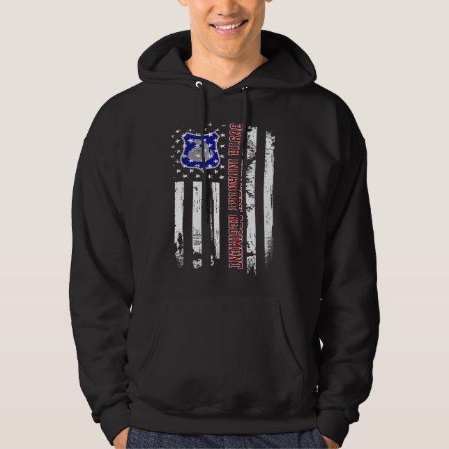 369th Infantry Regiment Veteran USA Flag Veterans  Hoodie (Front)