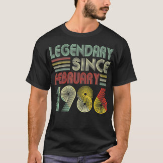 36 Bday Decorations Legendary Since February 1986 T-Shirt