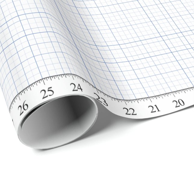 36" Grid with Ruler Sewing Pattern Crafts Design Wrapping Paper (Roll Corner)