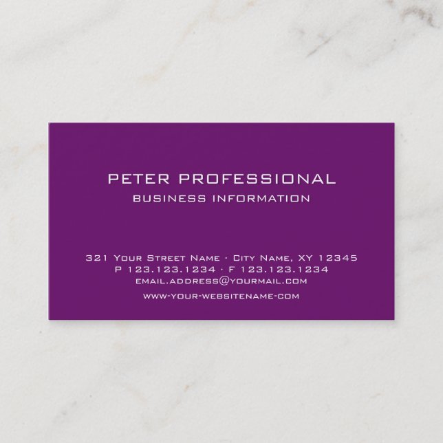 36 Modern Professional Business Card colour berry (Front)