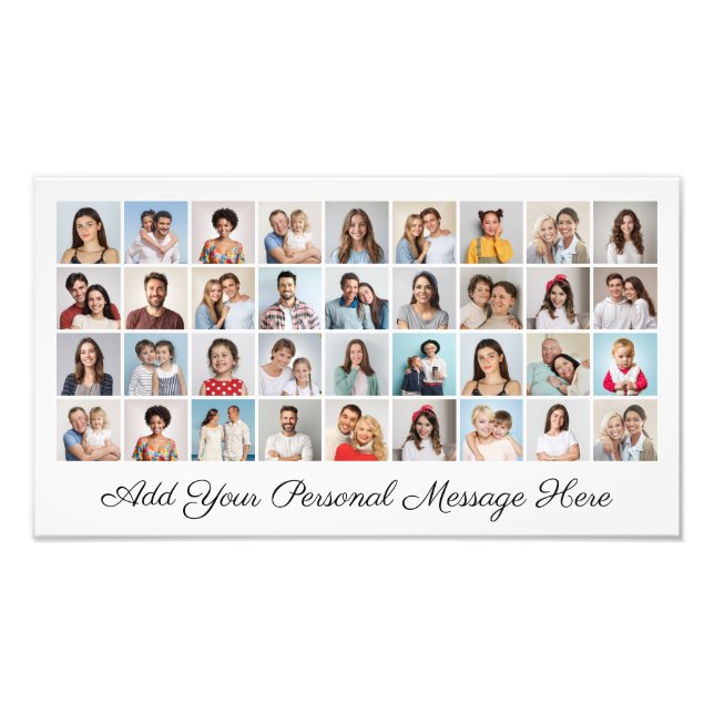 36 Photo Collage Add A Greeting Photo Enlargement (Front)