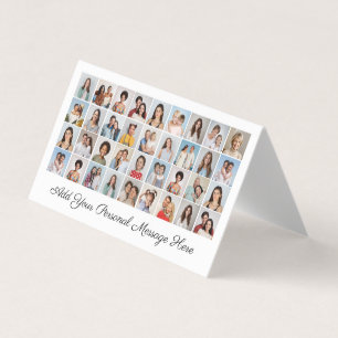 36 Photo Collage Add Your Greeting Editable Colour Business Card