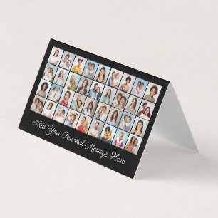 36 Photo Collage Add Your Greeting Editable Colour Business Card