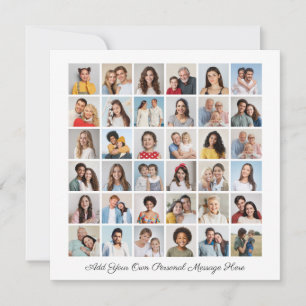 36 Photo Collage Add Your Own Greeting Flat Card