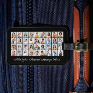 36 Photo Collage Add Your Own Greeting Luggage Tag