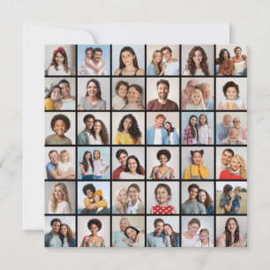 36 Photo Collage Editable Colour Greeting Card