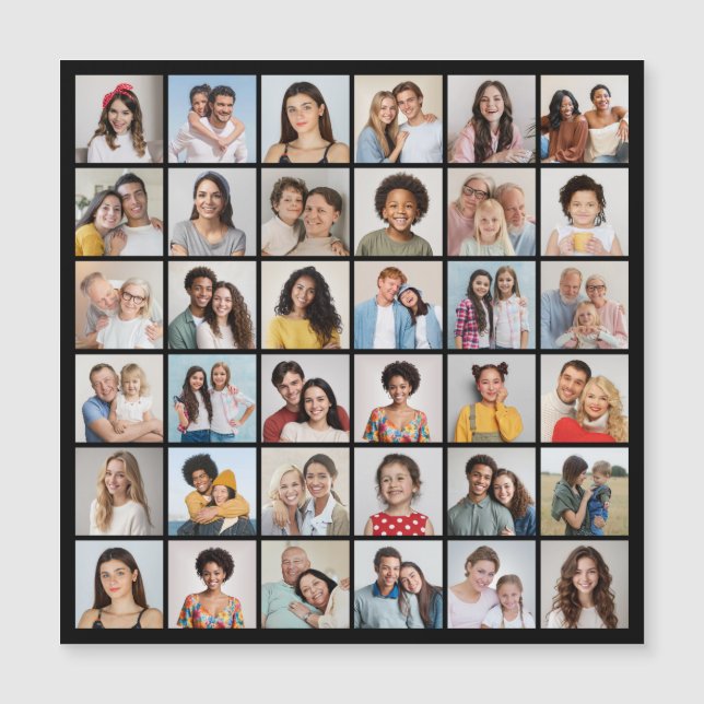 36 Photo Collage Magnetic Card (Front)