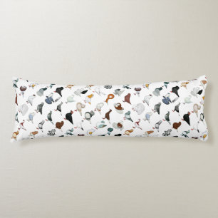 36 Pigeon Breeds Body Cushion