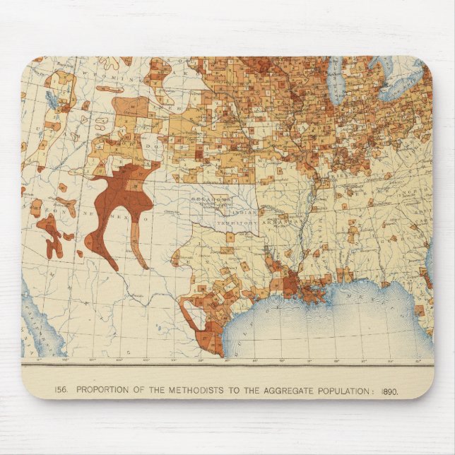 36 Roman Catholics, Methodists 1890 Mouse Mat (Front)