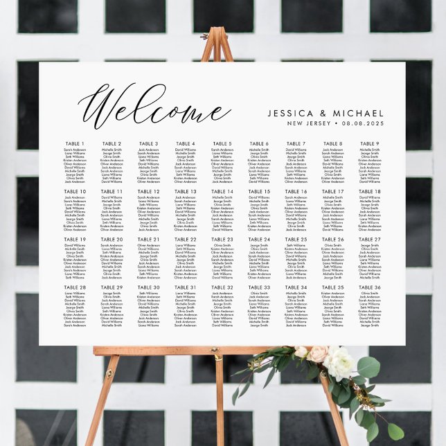 36 Tables Large Welcome Seating Chart Plan (Creator Uploaded)
