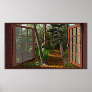 36"x24" paper poster w' "Window View" image