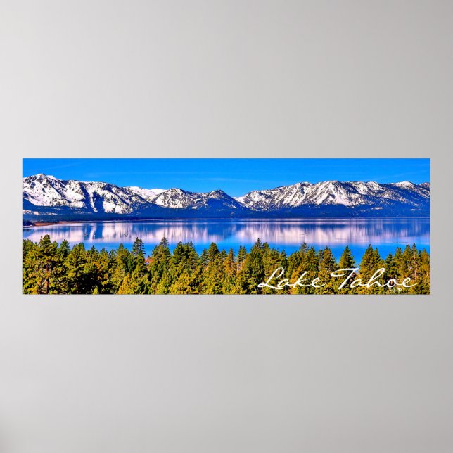 36" X 12" SCENIC LAKE TAHOE POSTER PREMIUM CANVAS (Front)