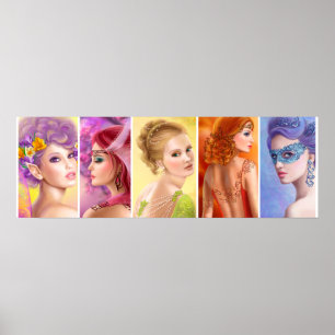 36" x 12", Value Poster Paper (Matte) Woman fairy