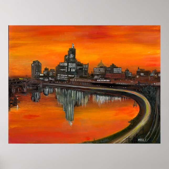 36" x 28" st paul 1965 Oil on gesso print MIKLE (Front)