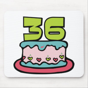 36 Year Old Birthday Cake Mouse Mat