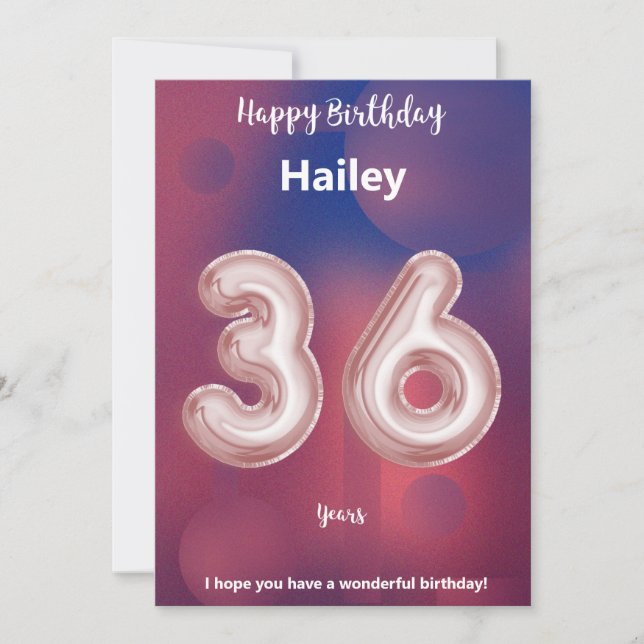 36 year old Happy Birthday card (Front)