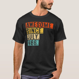 36 Years Old Awesome Since July 1986 36th Birthda T-Shirt
