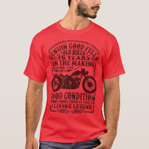 36 Years Old Biker Birthday Classic Vintage motorc T-Shirt