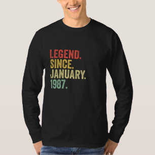 36 Years Old Legend Since January 1987 36th Birth T-Shirt