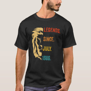 36 Years Old Legend Since July 1986 36thbirthday T-Shirt