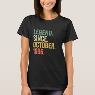 36 Years Old Legend Since October 1986 36th Birthd T-Shirt