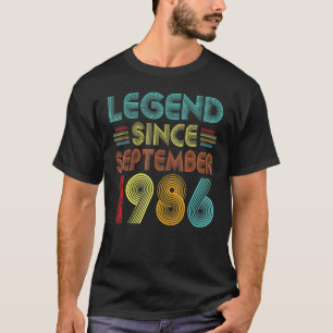 36 Years Old Legend Since September 1986 36th Bir T-Shirt
