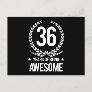 36th Birthday (36 Years Of Being Awesome) Postcard
