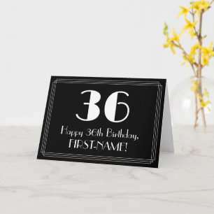36th Birthday ~ Art Deco Inspired Look "36", Name Card