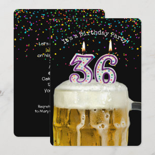 36th Birthday Beer Party Invitation