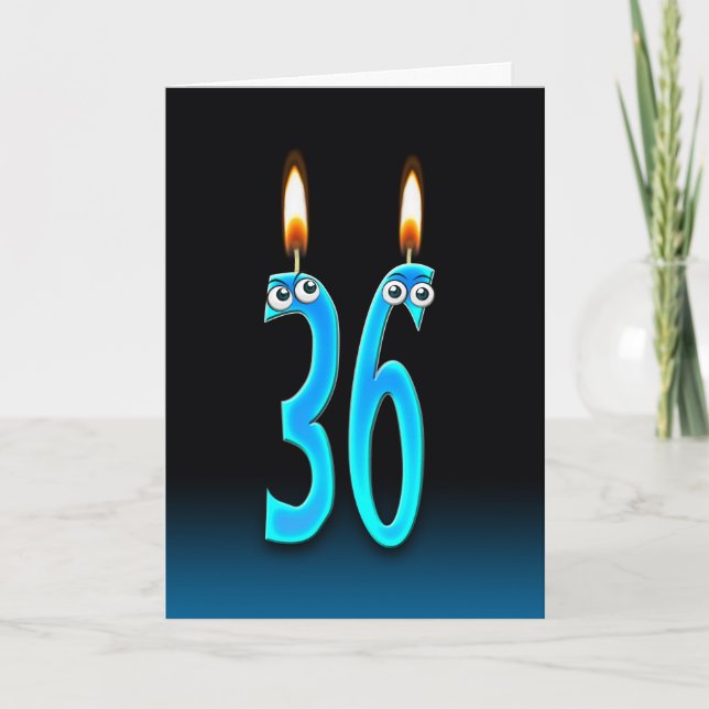 36th Birthday Candles Card (Front)