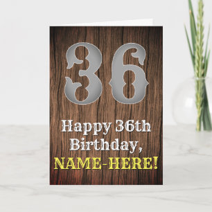 36th Birthday: Country Western Inspired Look, Name Card