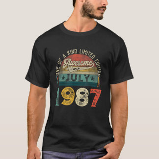 36th Birthday Decorations July 1987 Men Women 36 Y T-Shirt