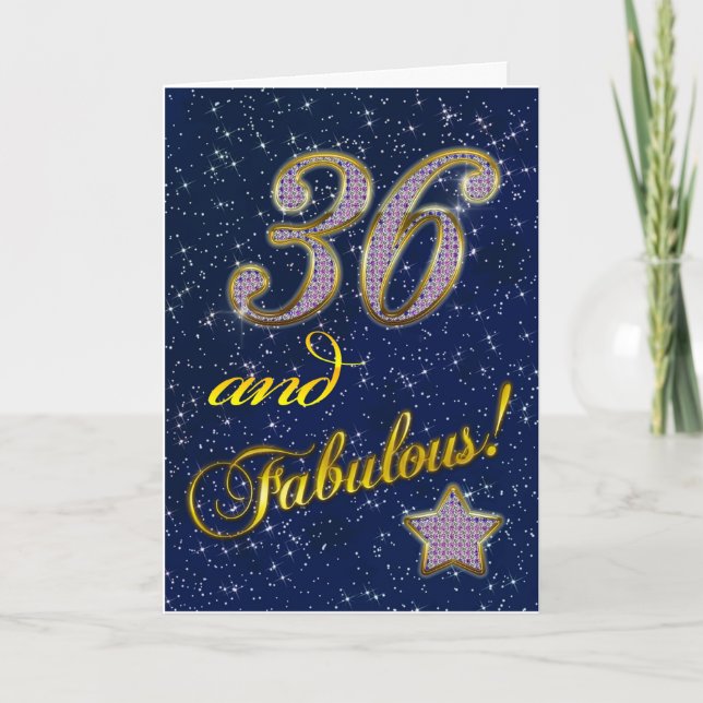 36th birthday for someone Fabulous Card (Front)