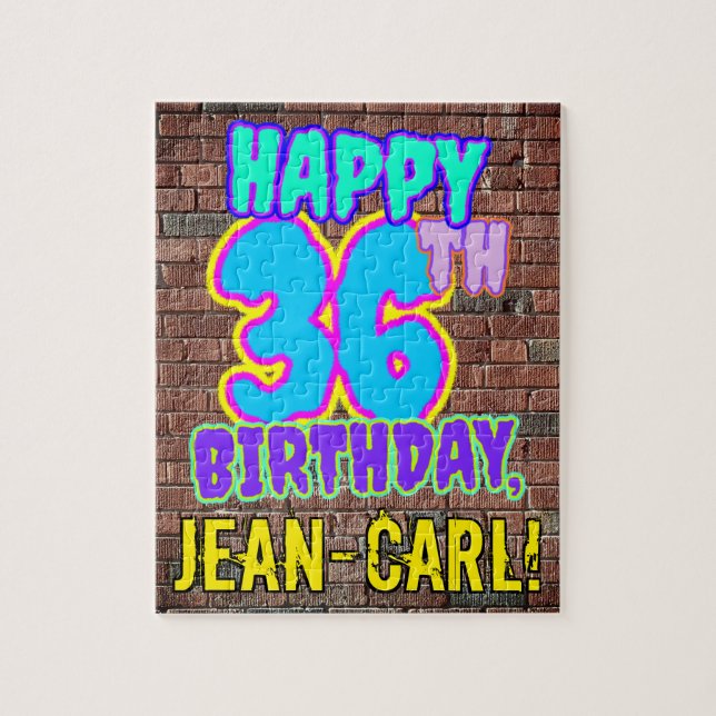 36th Birthday ~ Fun, Urban Graffiti Inspired Look Jigsaw Puzzle (Vertical)