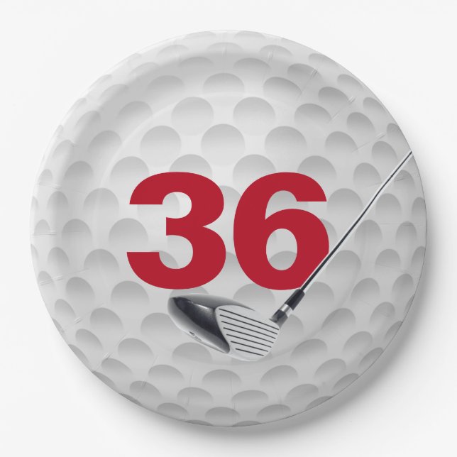 36th Birthday Golf Ball Design  Paper Plate (Front)