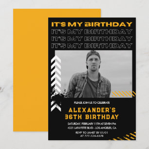 36th birthday invitations Men Photo Spray paint