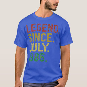36th Birthday Legend Since July 1986 Distressed 36 T-Shirt