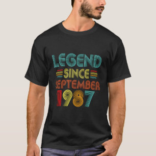 36Th Birthday Legend Since September 1987 Retro 36 T-Shirt