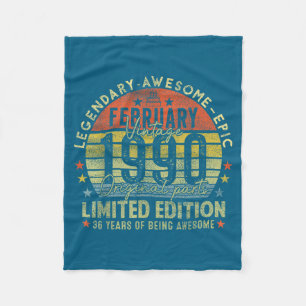 36th Birthday Legends February 1996 Illustration Fleece Blanket