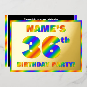 36th Birthday Party — Fun, Rainbow Spectrum “36”