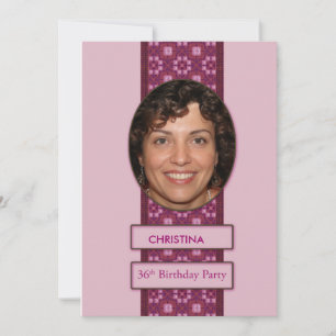 36th Birthday Party Invitation Picture and Name